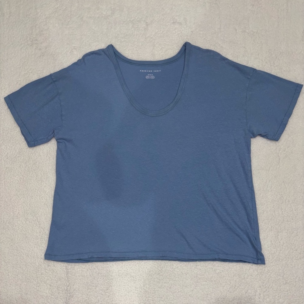 American Eagle Outfitters Relaxed Blue Short Sleeve Tee